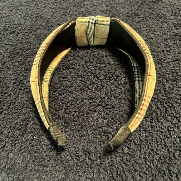 Plaid White, Black, Tan & Red Headband - Picture 5 of 8